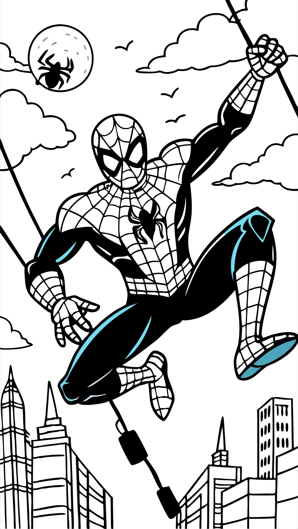 páginas para colorear de dibujos animados de Spiderman